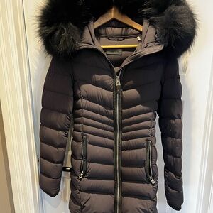 RUDSAK Black Puffer Jacket with Fur Hood